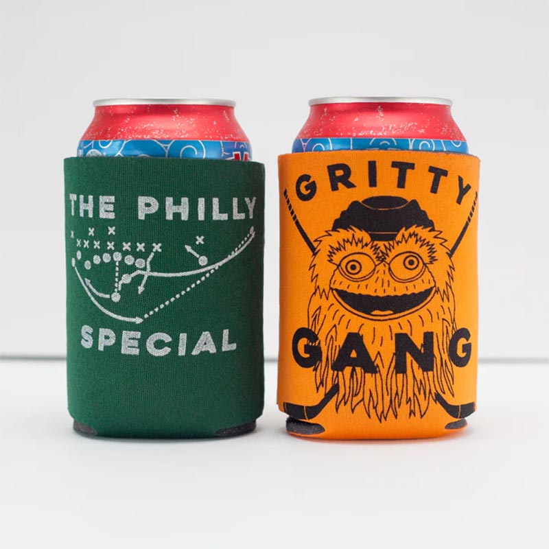 "The Philly Special" green coolie and "Gritty gang" orange coolie